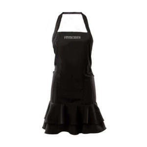 FR0219 Ruffle Salon Apron Black2