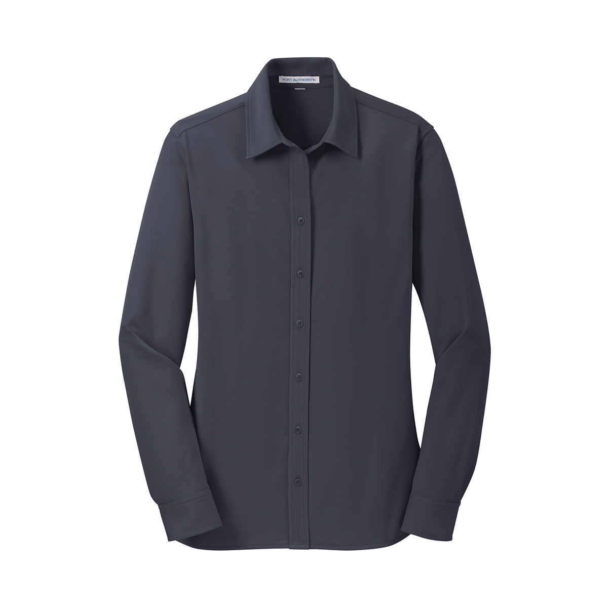 FR19 L570 Port Authority Ladies Dimension Knit Dress Shirt battleshipgrey front 1200