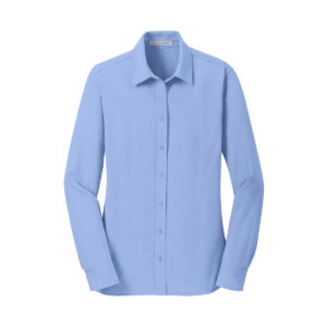FR19 L570 Port Authority Ladies Dimension Knit Dress Shirt dressshirtblue front 1200