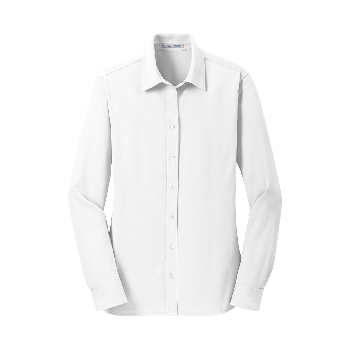 FR19 L570 Port Authority Ladies Dimension Knit Dress Shirt white front 1200