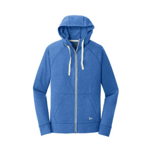 FR19 LNEA122 New Era Ladies Sueded Cotton Blend Full Zip Hoodie royalheather front 1200